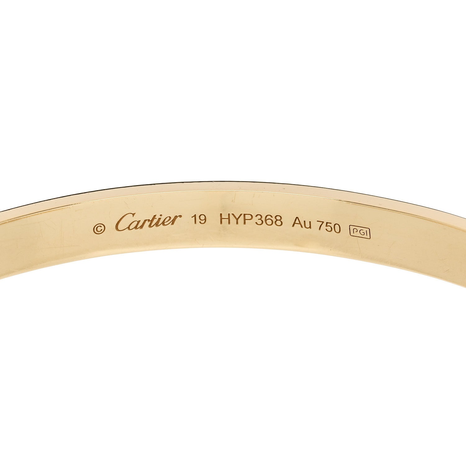Cartier 18K Yellow Gold LOVE Cuff Bracelet 19 3 of 4