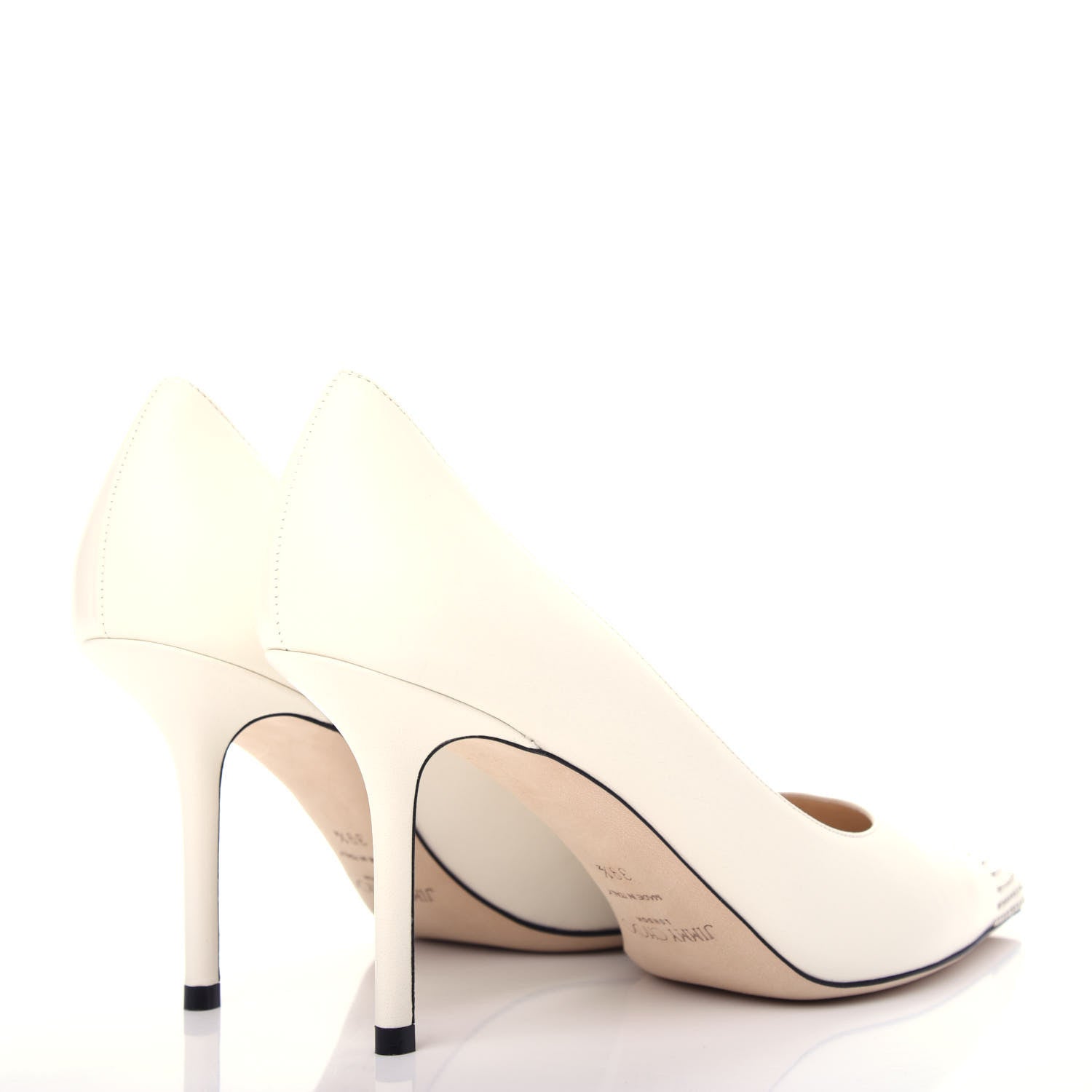 Jimmy Choo Calfskin Studded Love 85 Pumps 39.5 Latte Silver 4 of 10