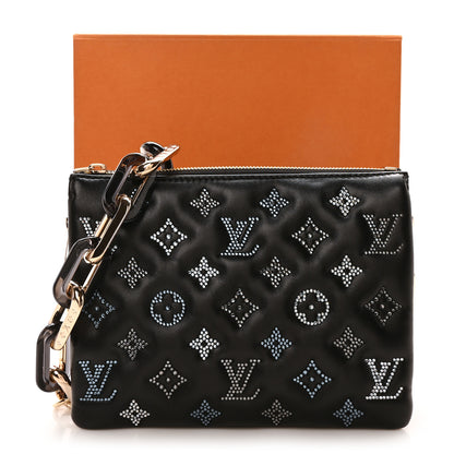 Louis Vuitton Lambskin Crystal Embellished Monogram Coussin BB Black 10 of 10