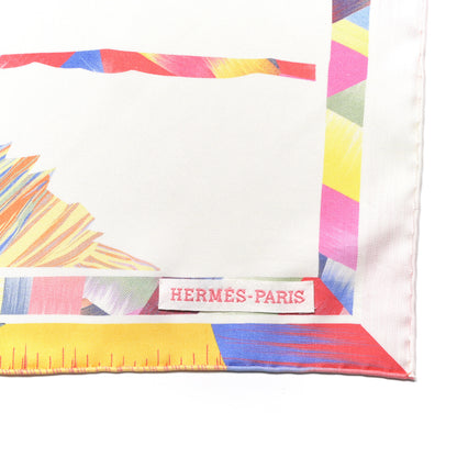 Hermes Silk Wow Marble Scarf 90 Rose White Bleu 2 of 3
