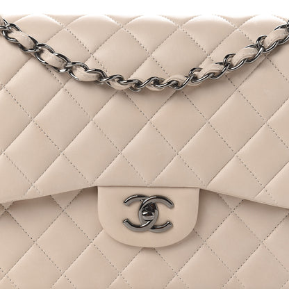Chanel Lambskin Quilted Jumbo Double Flap Light Beige 10 of 11