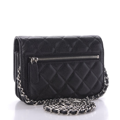 Chanel Caviar Quilted Mini Wallet On Chain WOC Black 1 of 10