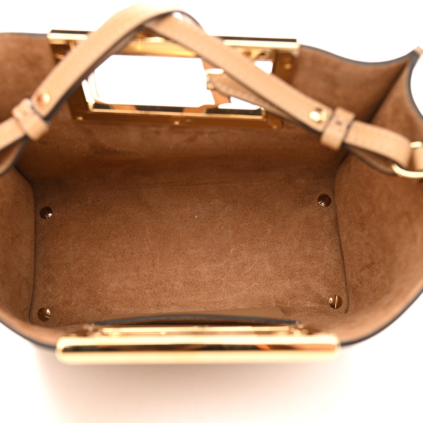 Vitello King Small Fendi Way Tote Miele Scuro