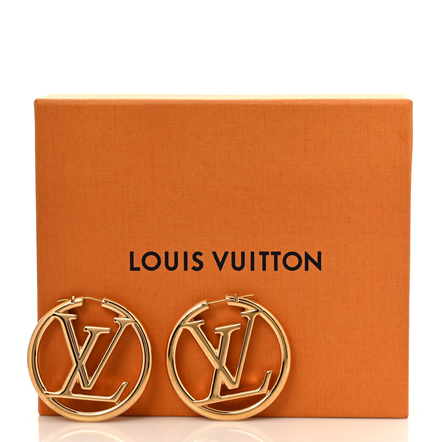 Louis Vuitton Metal Louise Hoop Earrings Gold 6 of 6