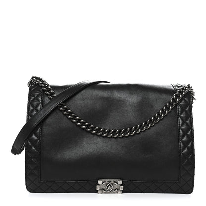 Chanel Calfskin Large Boy Reverso Flap Black 1 of 10