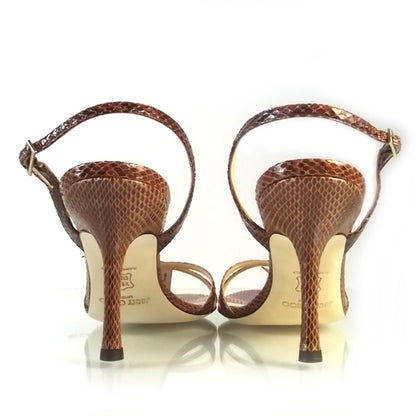 Jimmy Choo Snakeskin Jag See Slingback Sandals 39 4 of 7