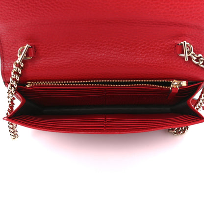 Gucci Dollar Calfskin Interlocking G Chain Wallet Red 5 of 9