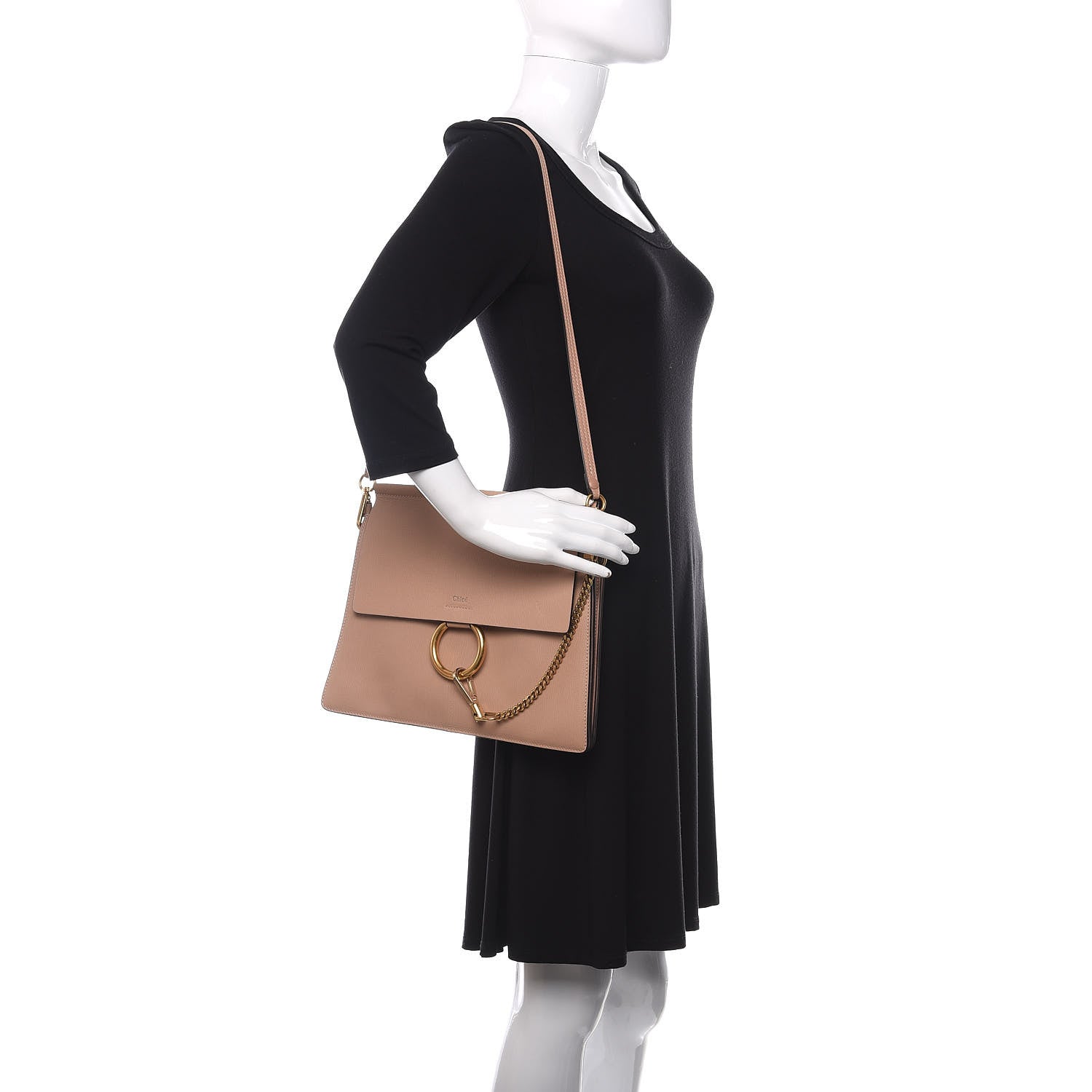 Chloe Calfskin Medium Faye Shoulder Bag Biscotti Beige 2 of 10