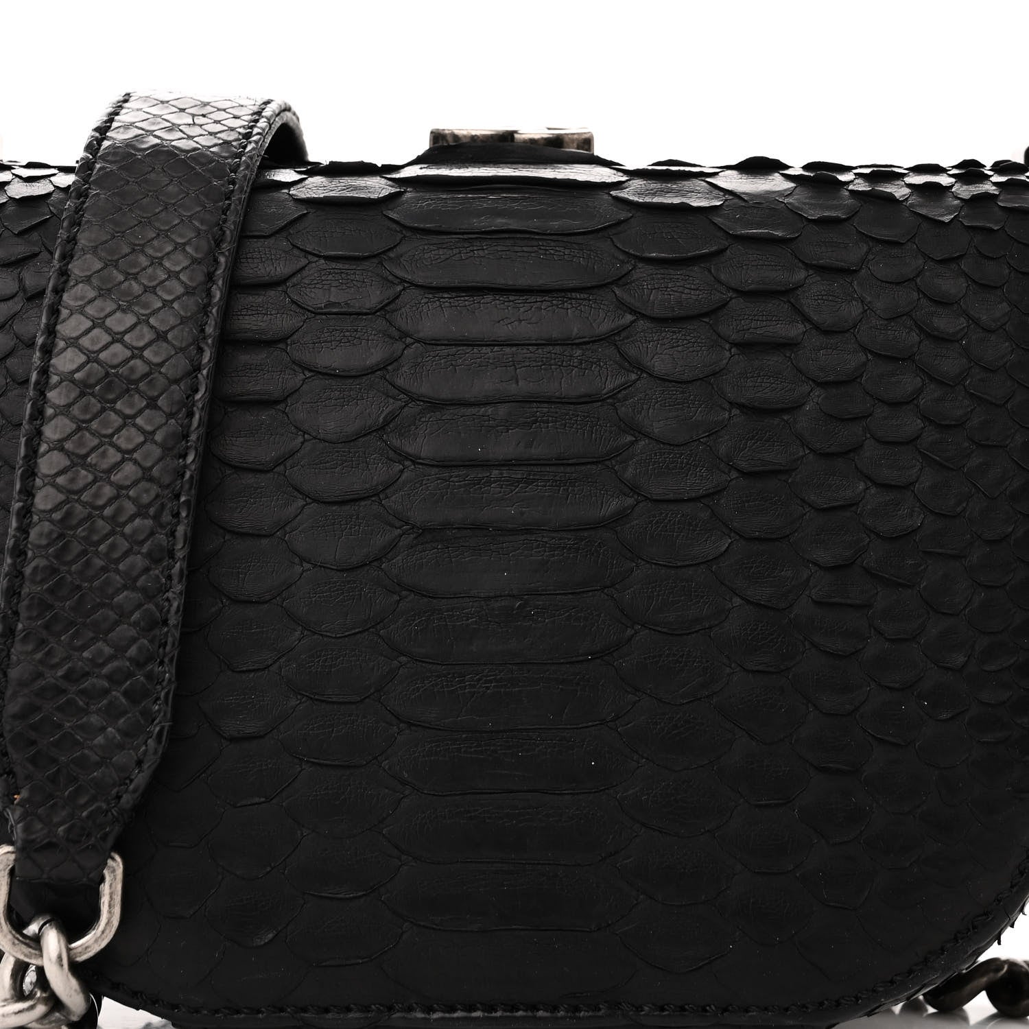 Chanel Snakeskin Box Kisslock Crosssbody Black 8 of 11