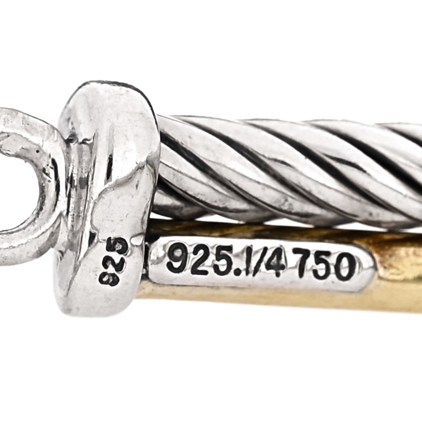 Sterling Silver 18K Yellow Gold 3mm Crossover Bracelet