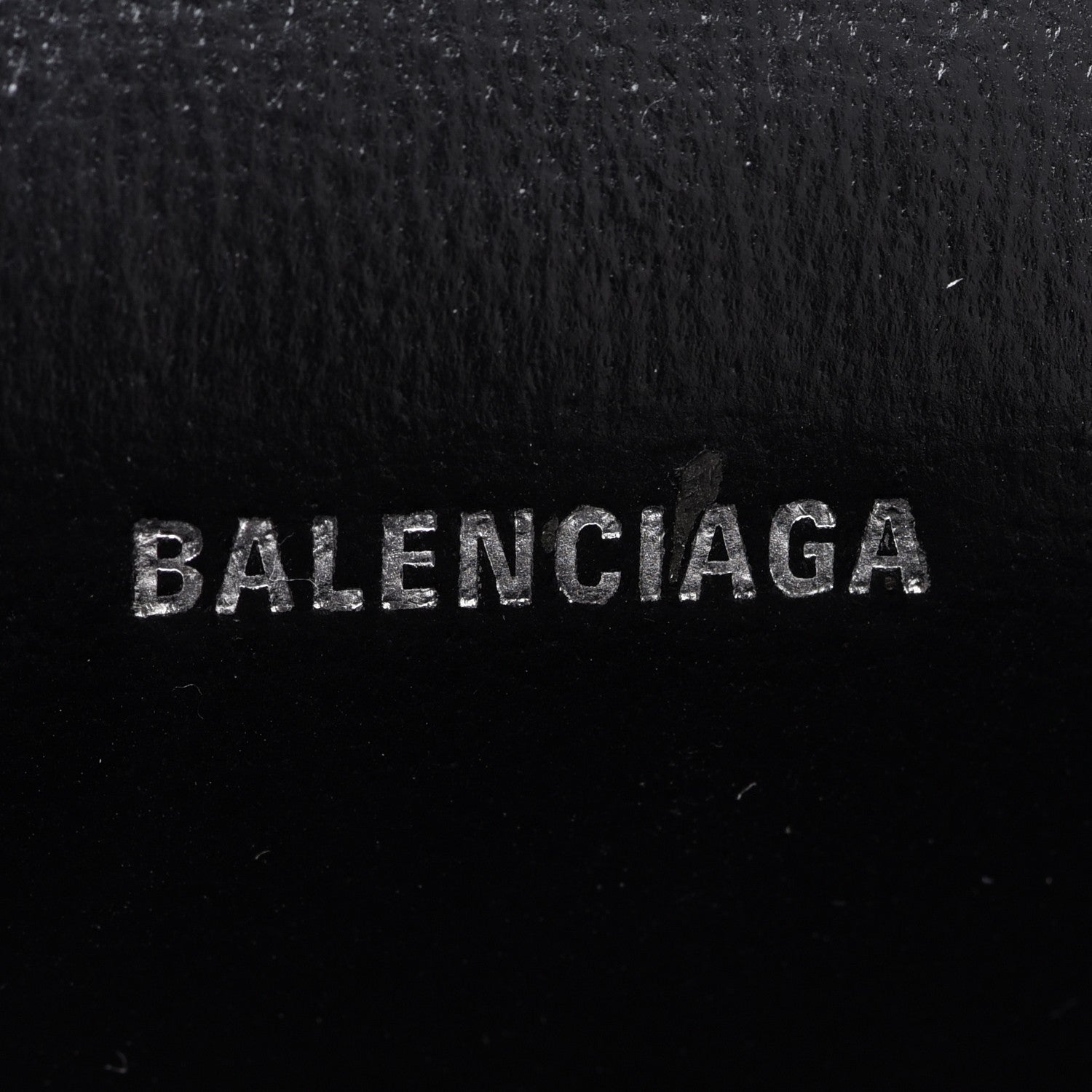 Balenciaga Metallic Calfskin Crocodile Embossed Hourglass Chain Cardholder Silver 6 of 7