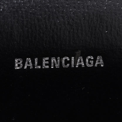 Balenciaga Metallic Calfskin Crocodile Embossed Hourglass Chain Cardholder Silver 6 of 7