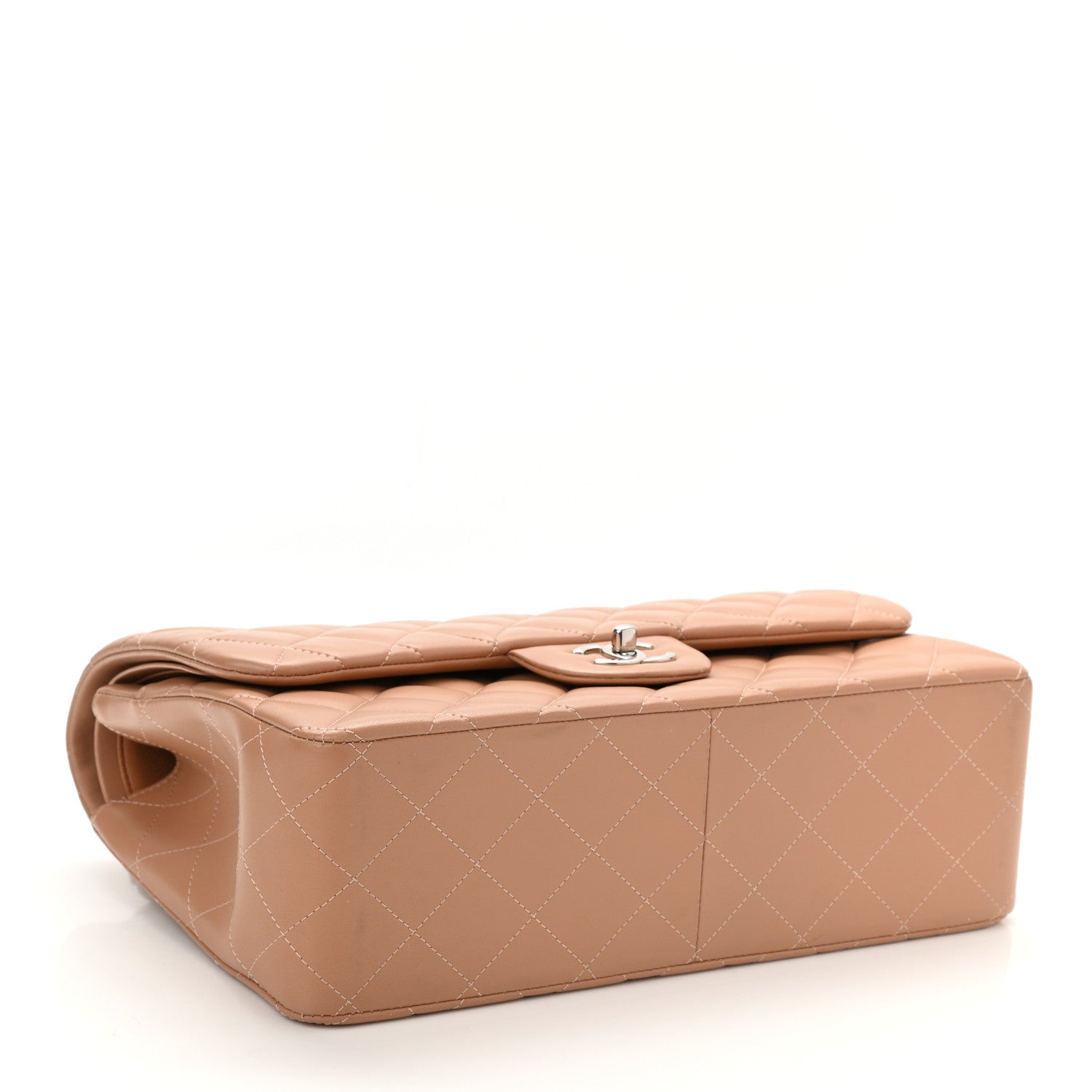 Chanel Lambskin Quilted Jumbo Double Flap Dark Beige 4 of 11