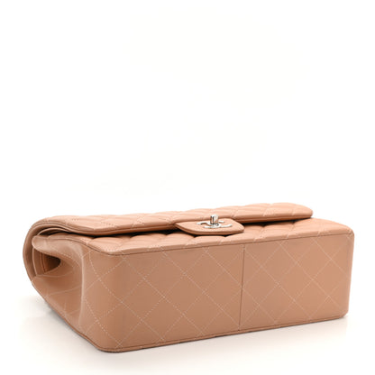 Chanel Lambskin Quilted Jumbo Double Flap Dark Beige 4 of 11