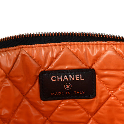 Chanel Denim Large Deauville Pouch Clutch Blue Orange 8 of 10