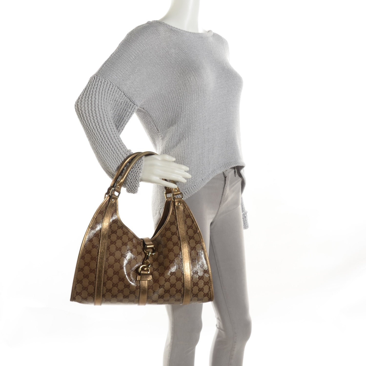 Gucci Crystal Monogram Medium Joy Shoulder Bag Bronze 2 of 10