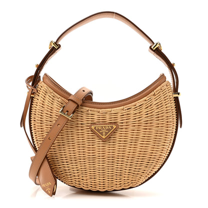 Prada Wicker Arque Shoulder Bag Natural 1 of 9