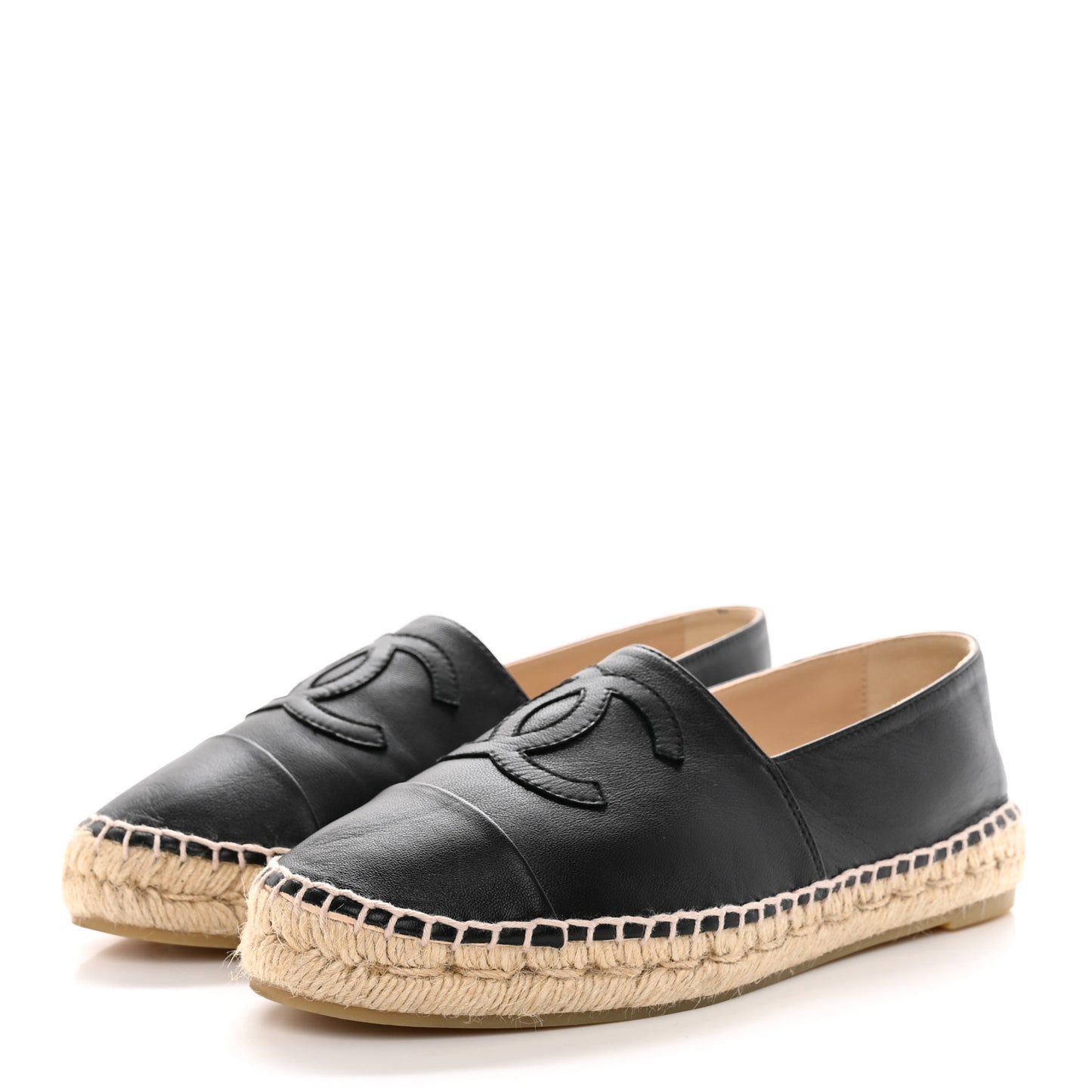 Lambskin CC Espadrilles 37 Black