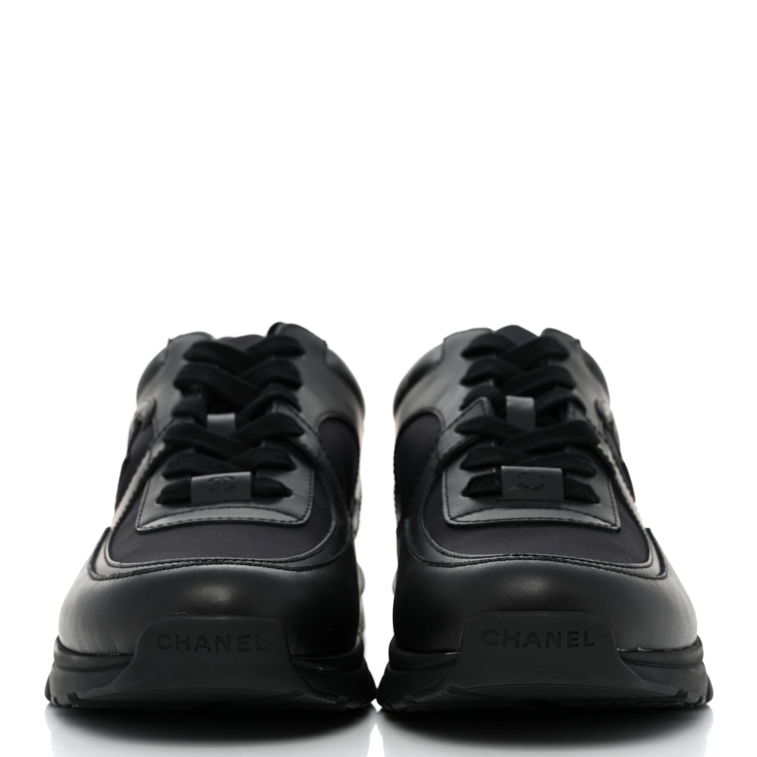 Chanel Calfskin Lambskin CC Uniform Sneakers 40 Black 2 of 9