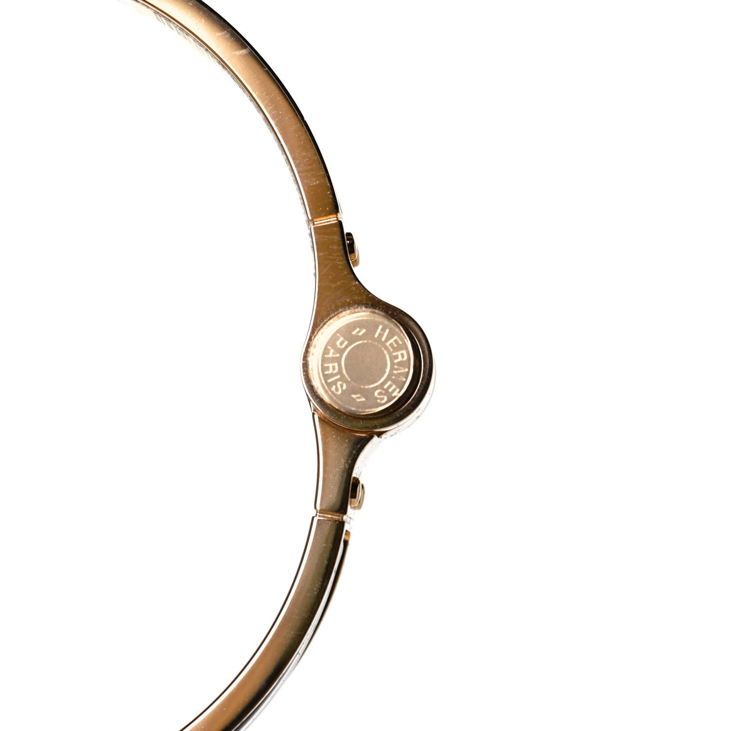 Hermes Enamel Charniere Uni Narrow Hinged Bracelet M Black 4 of 6