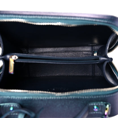Chanel Iridescent Caviar Quilted Medium CC Filigree Vanity Case Dark Turquoise 5 of 10