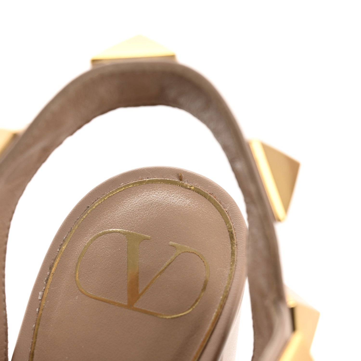 Valentino Garavani Calfskin Roman Stud 90mm Sandals 37 Rose Cannelle 12 of 15