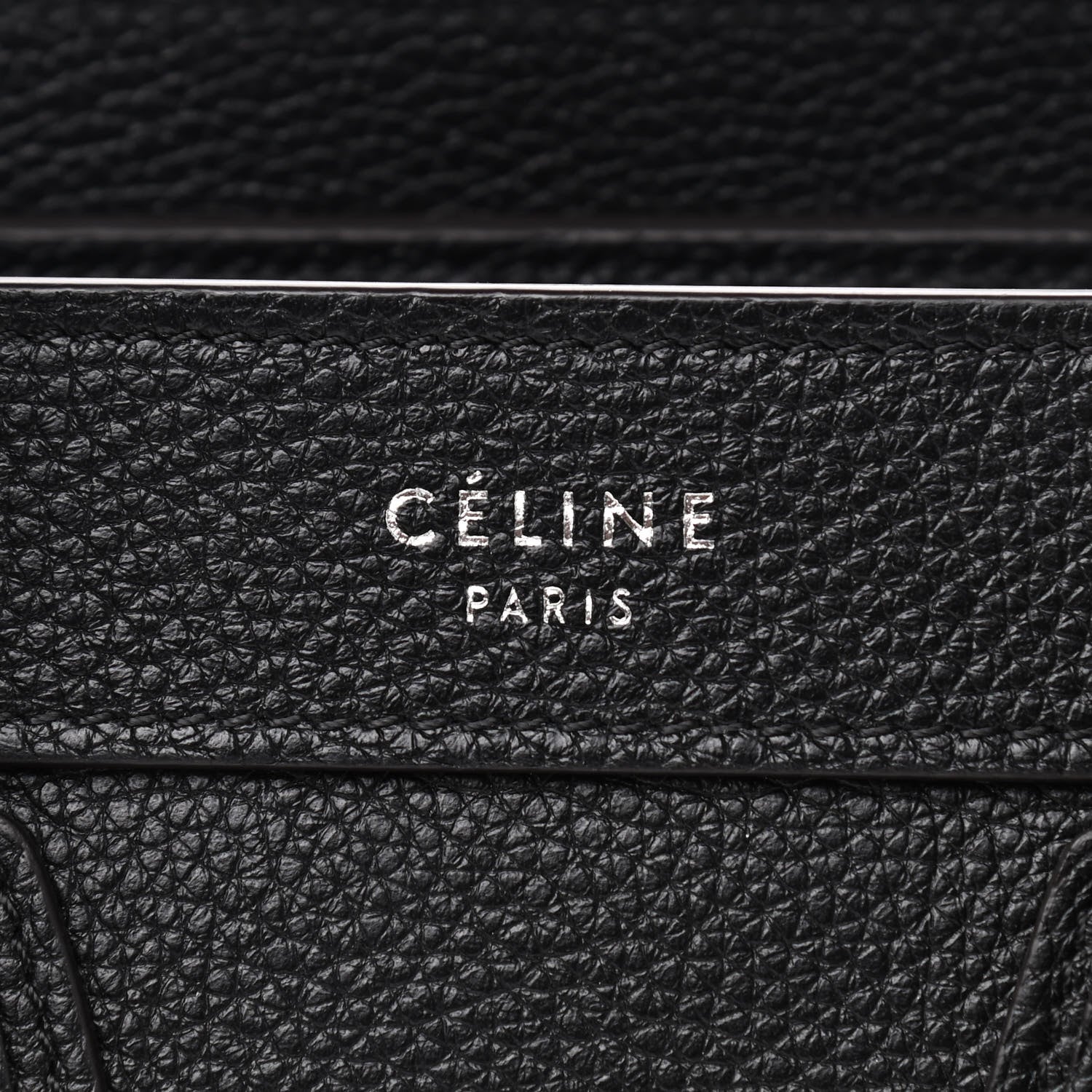 Celine Drummed Calfskin Nano Luggage Black 9 of 9