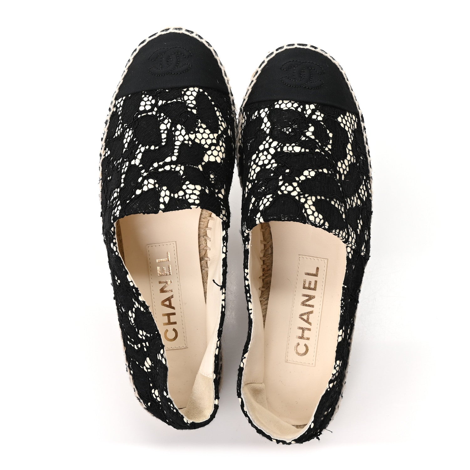 Chanel Lace CC Espadrilles 36 Black 2 of 9