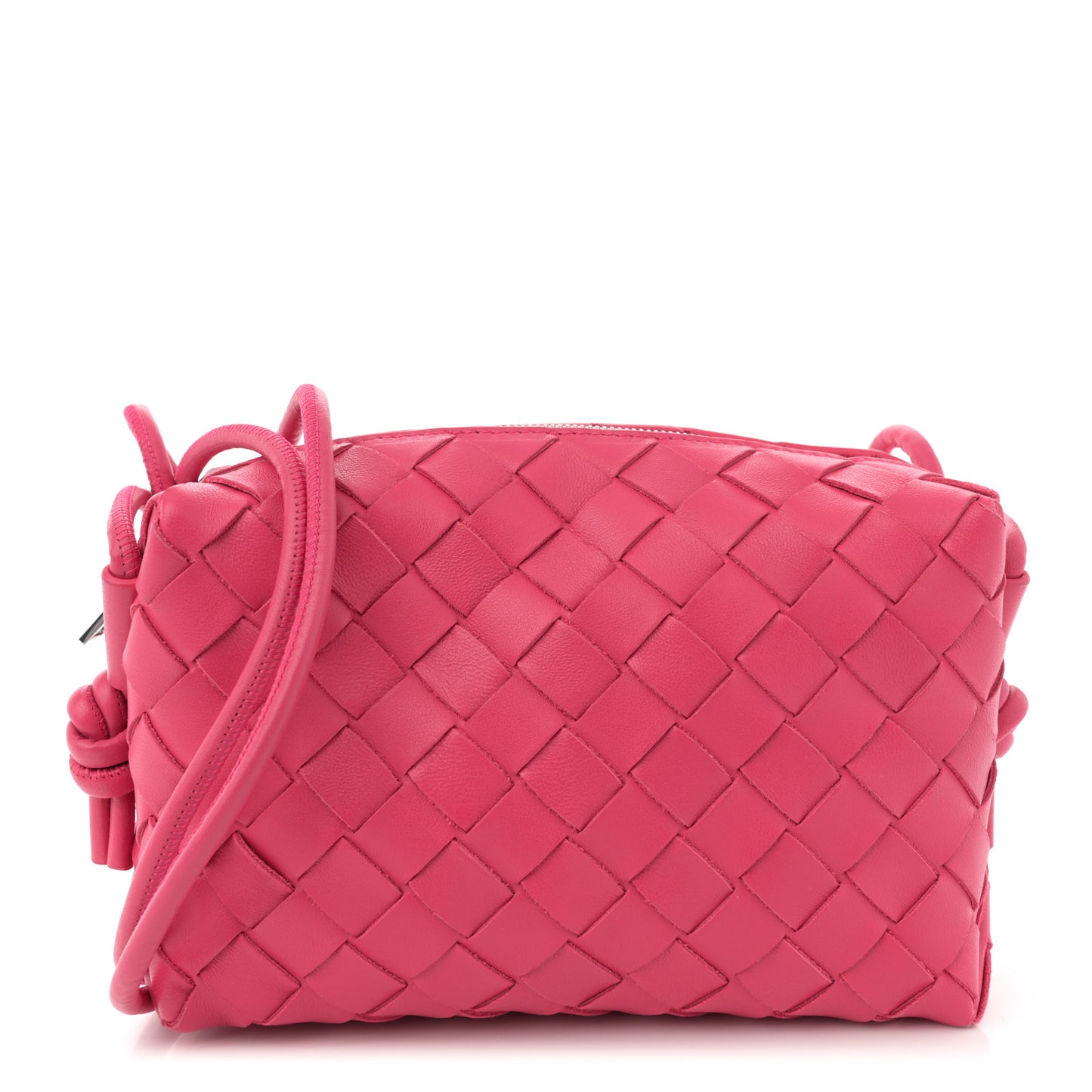 Nappa Intrecciato Mini Loop Camera Bag Cranberry