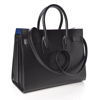 Saint Laurent Calfskin Small Sac De Jour Black Royal Blue 3 of 9