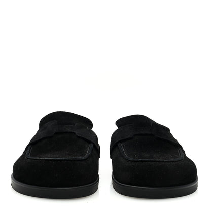 Hermes Suede Calfskin Go Mules 39.5 Black 2 of 7