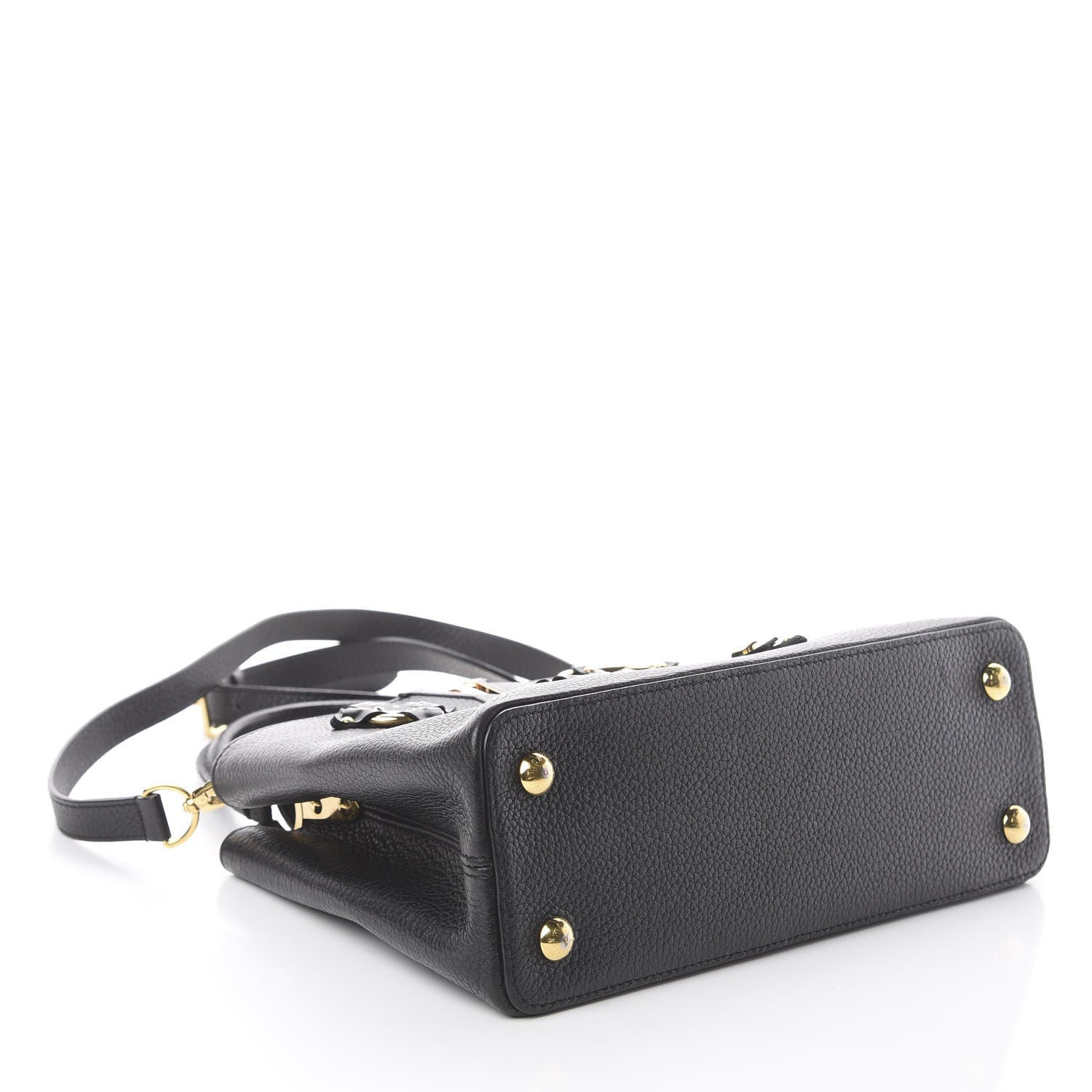 Louis Vuitton Taurillon Metallic Flowers Capucines PM Black 3 of 8