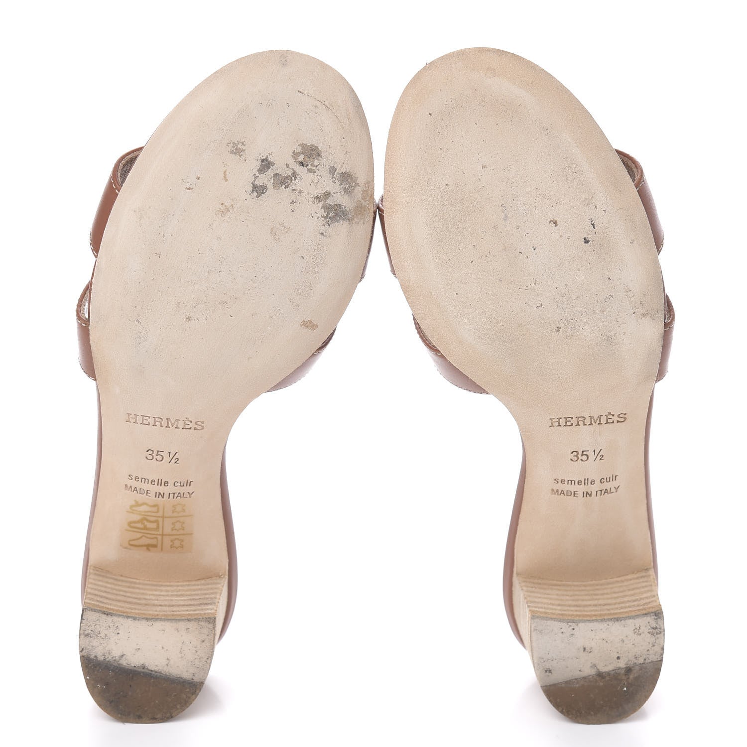 Hermes Calfskin Oasis Sandals 35.5 Gold 5 of 10
