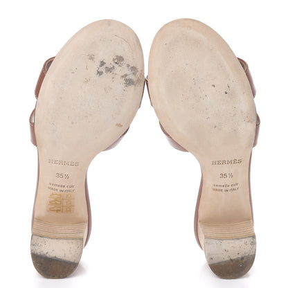 Hermes Calfskin Oasis Sandals 35.5 Gold 5 of 10
