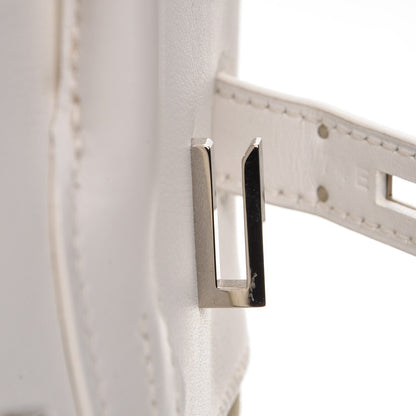 Hermes Swift Toile Birkin 35 Blanc Vert Miliatire 15 of 27