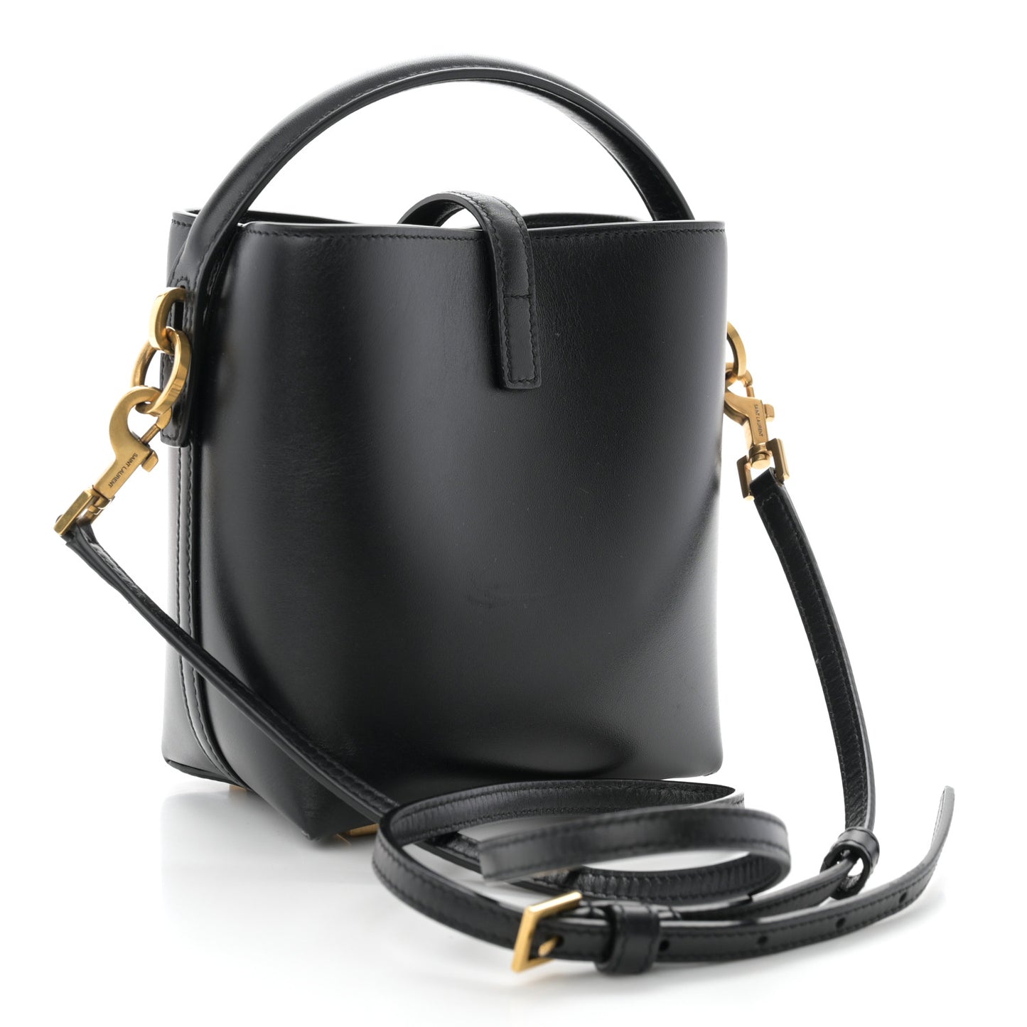 Shiny Calfskin Le 37 Mini Bucket Bag Black