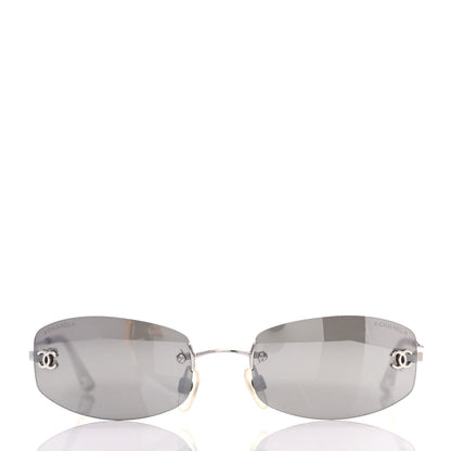Chanel Metal Frameless Sunglasses 4002 Grey 2 of 8
