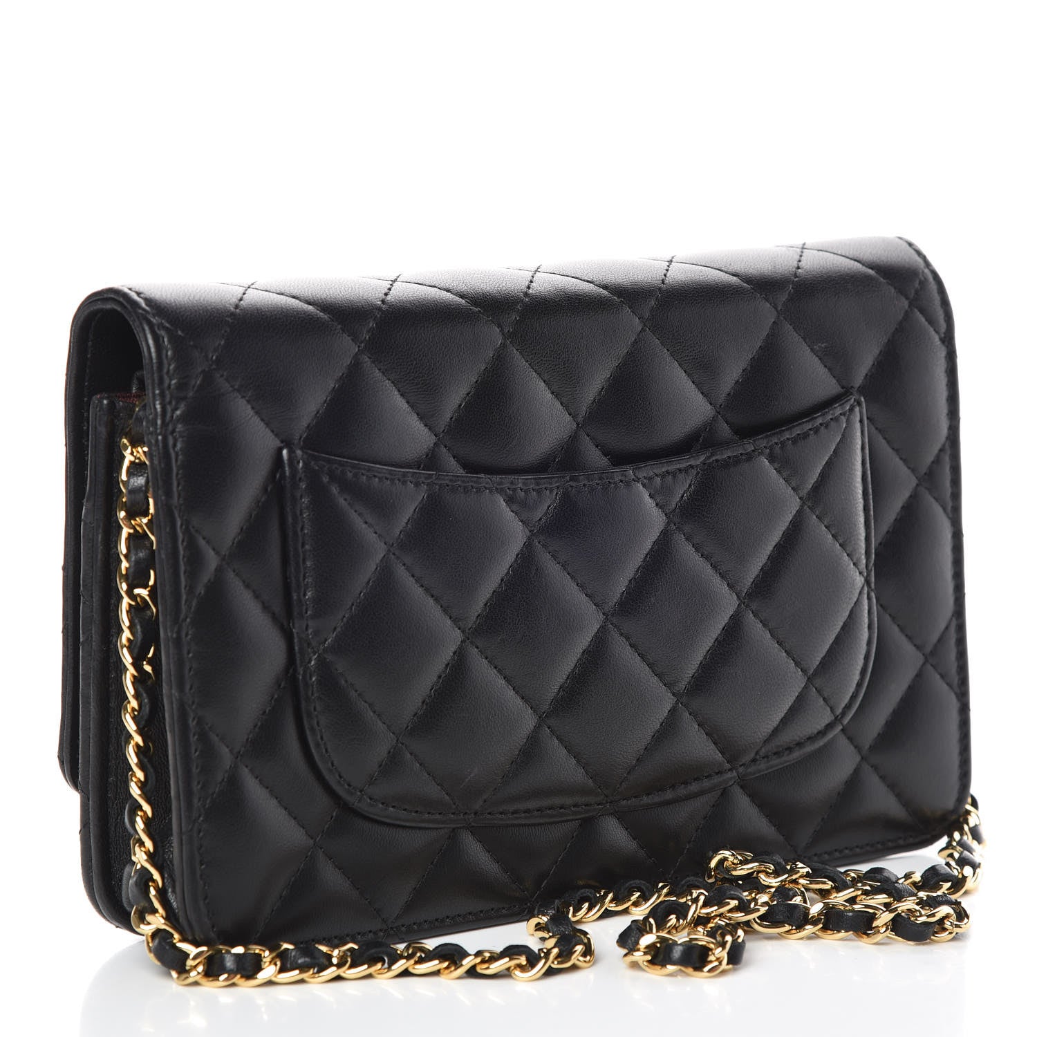 Chanel Lambskin Quilted Wallet On Chain WOC Black 3 of 10