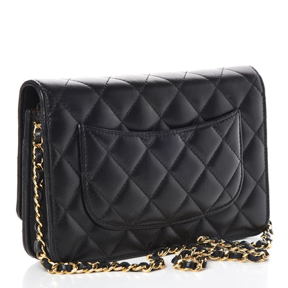 Chanel Lambskin Quilted Wallet On Chain WOC Black 3 of 10