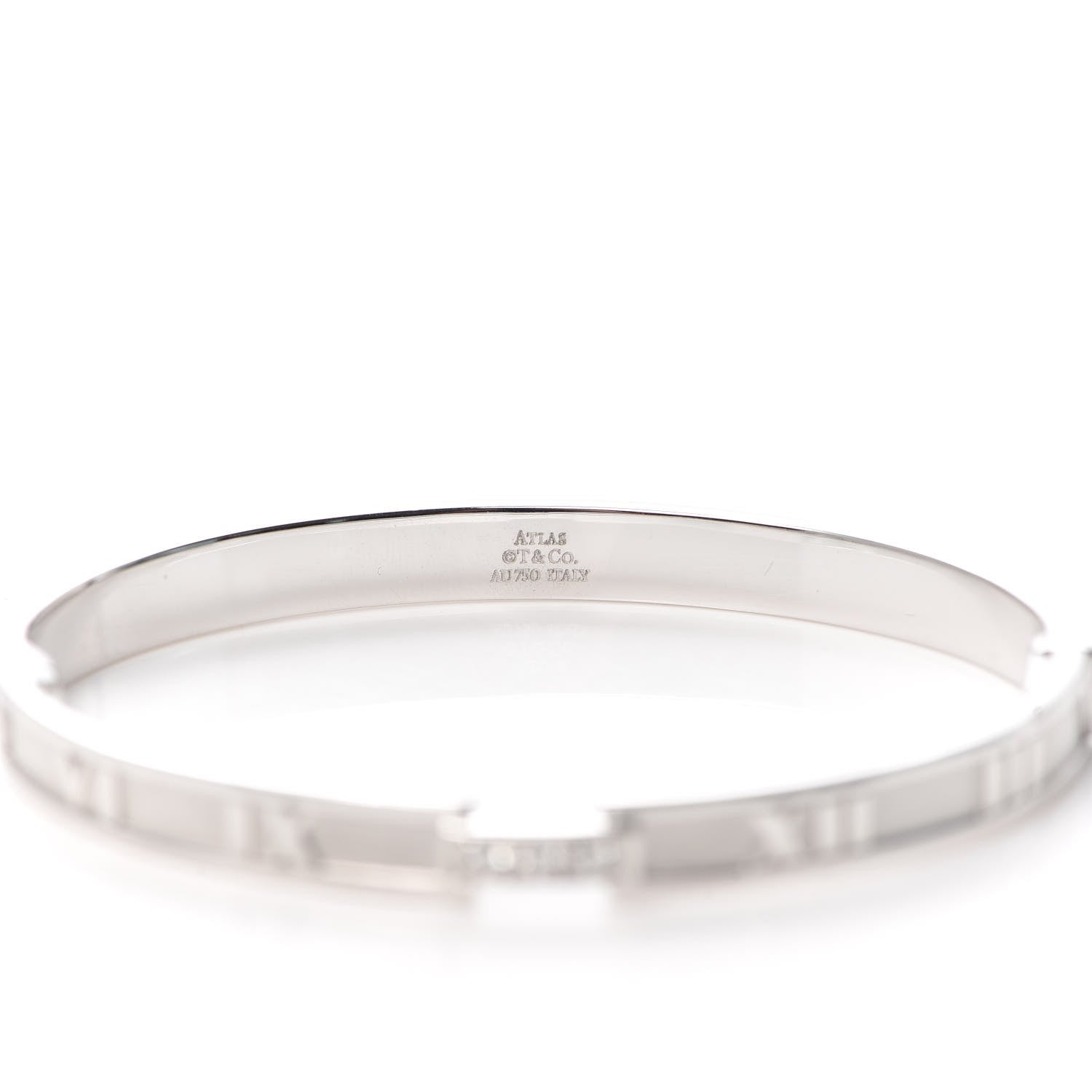 Tiffany 18K White Gold Diamond Atlas Closed Hinged Bangle Bracelet 4 of 6
