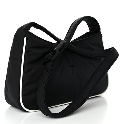 Saint Laurent Econyl Nylon Le 5 A 7 Hobo Black White 3 of 10