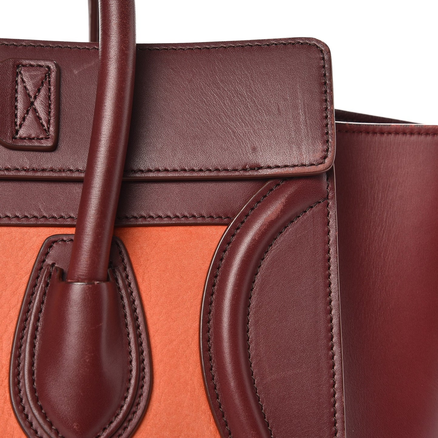 Bullhide Calfskin Micro Bi-Color Luggage Vermillion