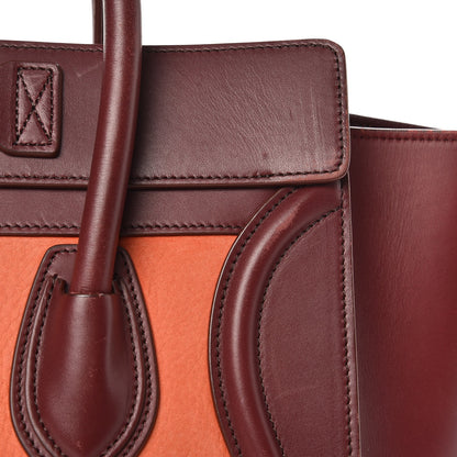 Celine Bullhide Calfskin Micro Bi-Color Luggage Vermillion 16 of 17
