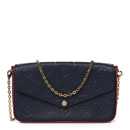 Louis Vuitton Empreinte Pochette Felicie Chain Wallet Marine Rouge 1 of 11