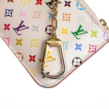 Louis Vuitton Monogram Multicolor Key Pouch White Litchi 9 of 9