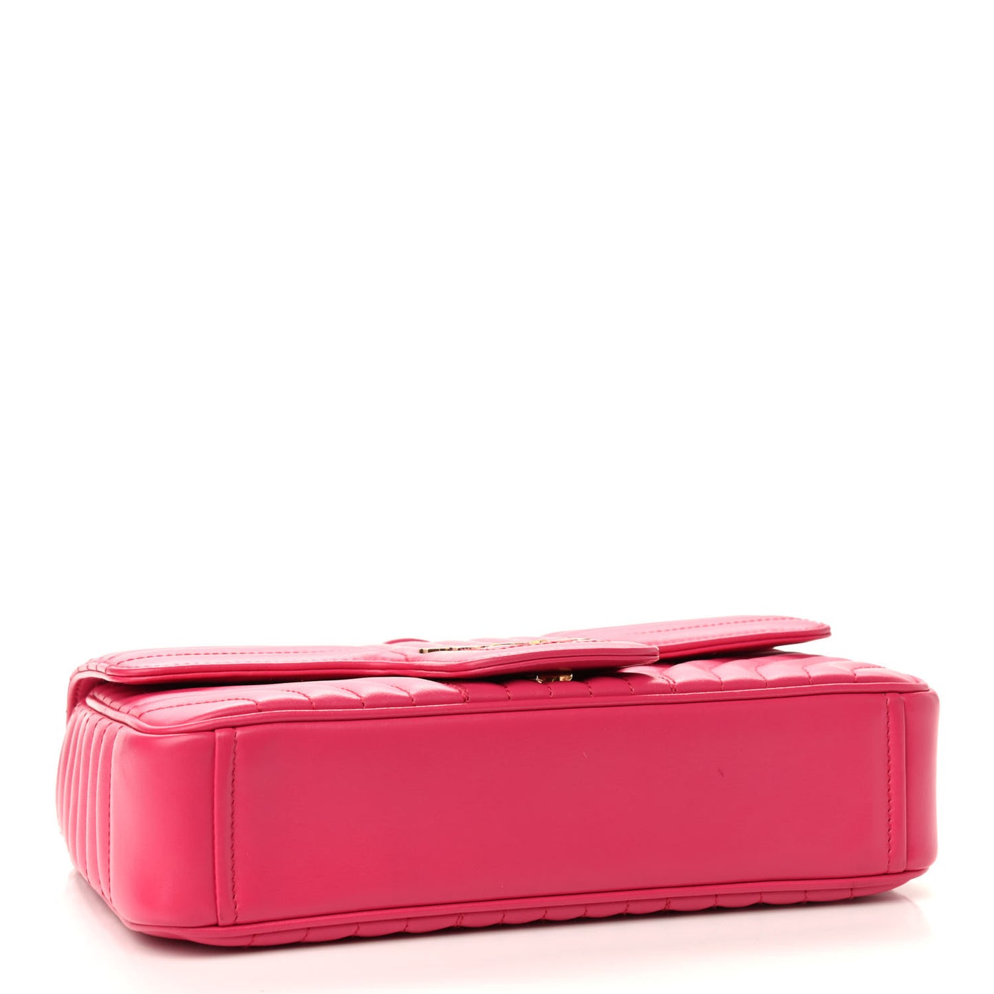 Soft Calfskin Impunture Diagramme Medium Chain Flap Shoulder Bag Magenta