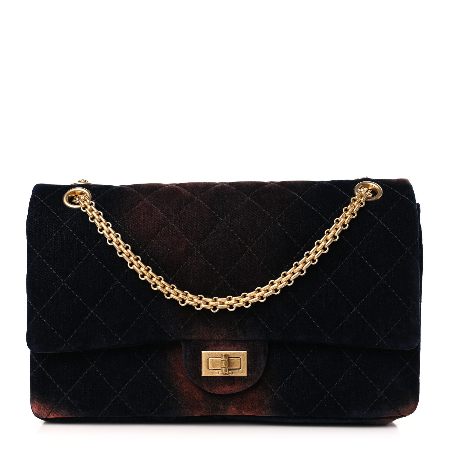 Chanel Ombre Velvet Quilted 2.55 Reissue 225 Flap Navy 1 of 9