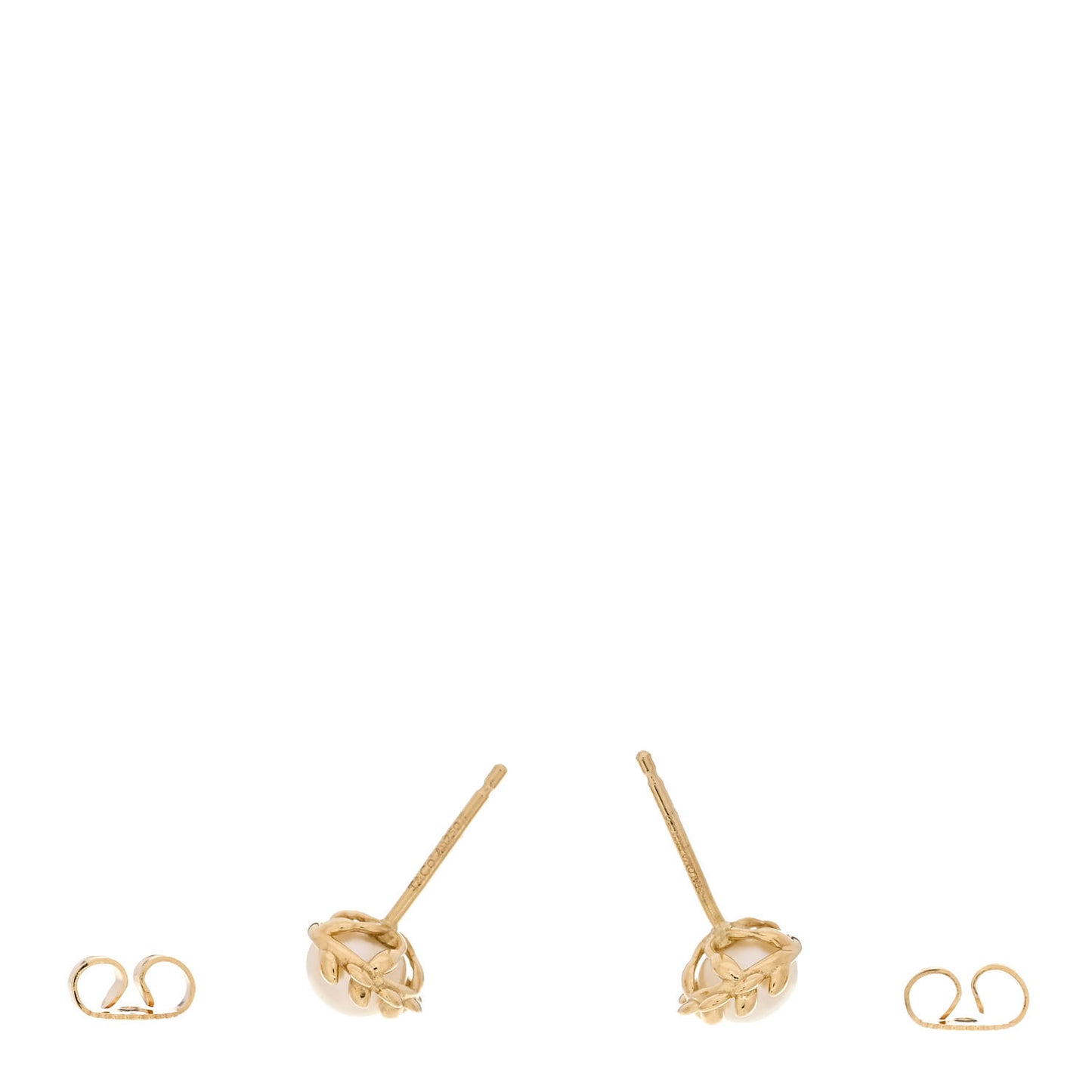 18K Yellow Gold Pearl Paloma Picasso Olive Leaf Earrings