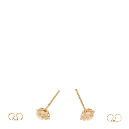 Tiffany 18K Yellow Gold Pearl Paloma Picasso Olive Leaf Earrings 3 of 4