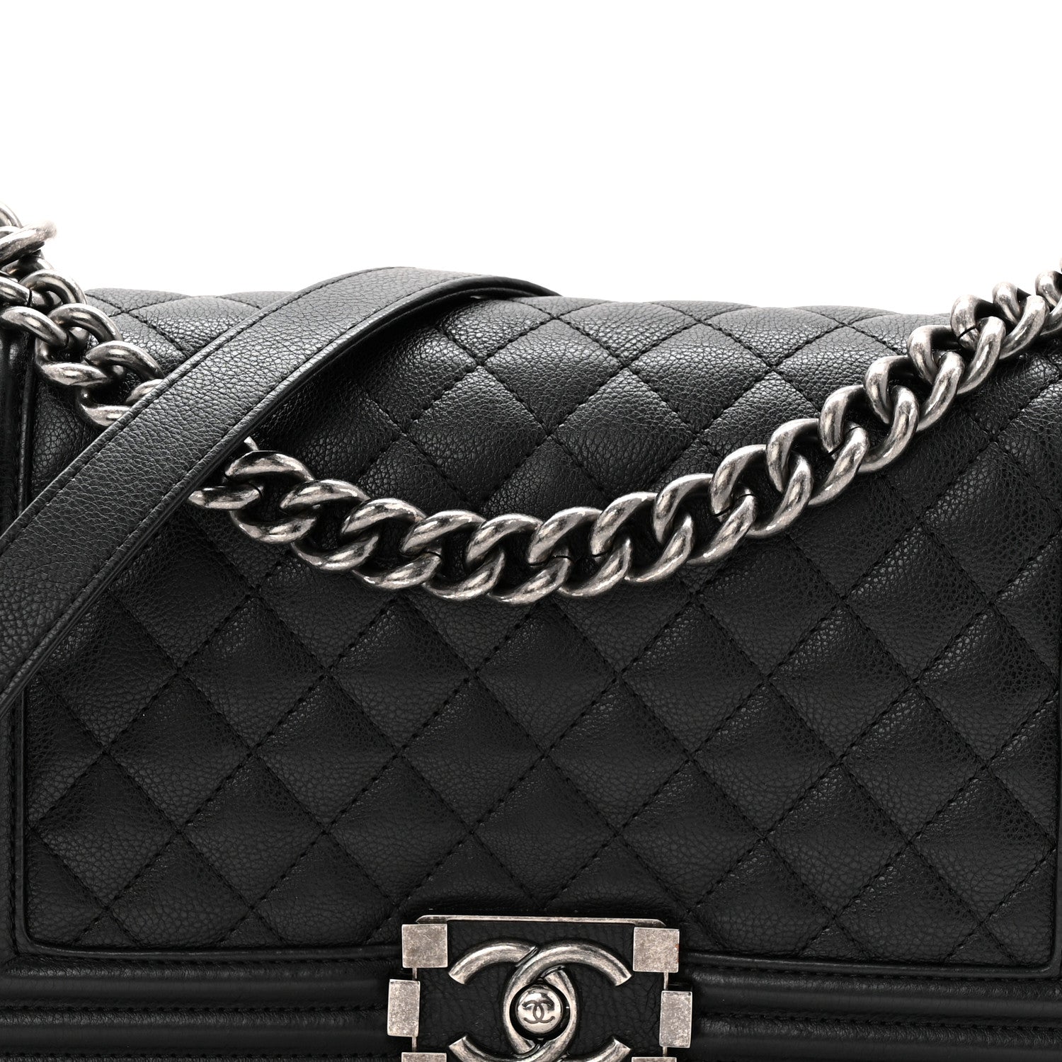 Chanel Grained Calfskin Quilted Medium Boy Flap Black 8 of 11